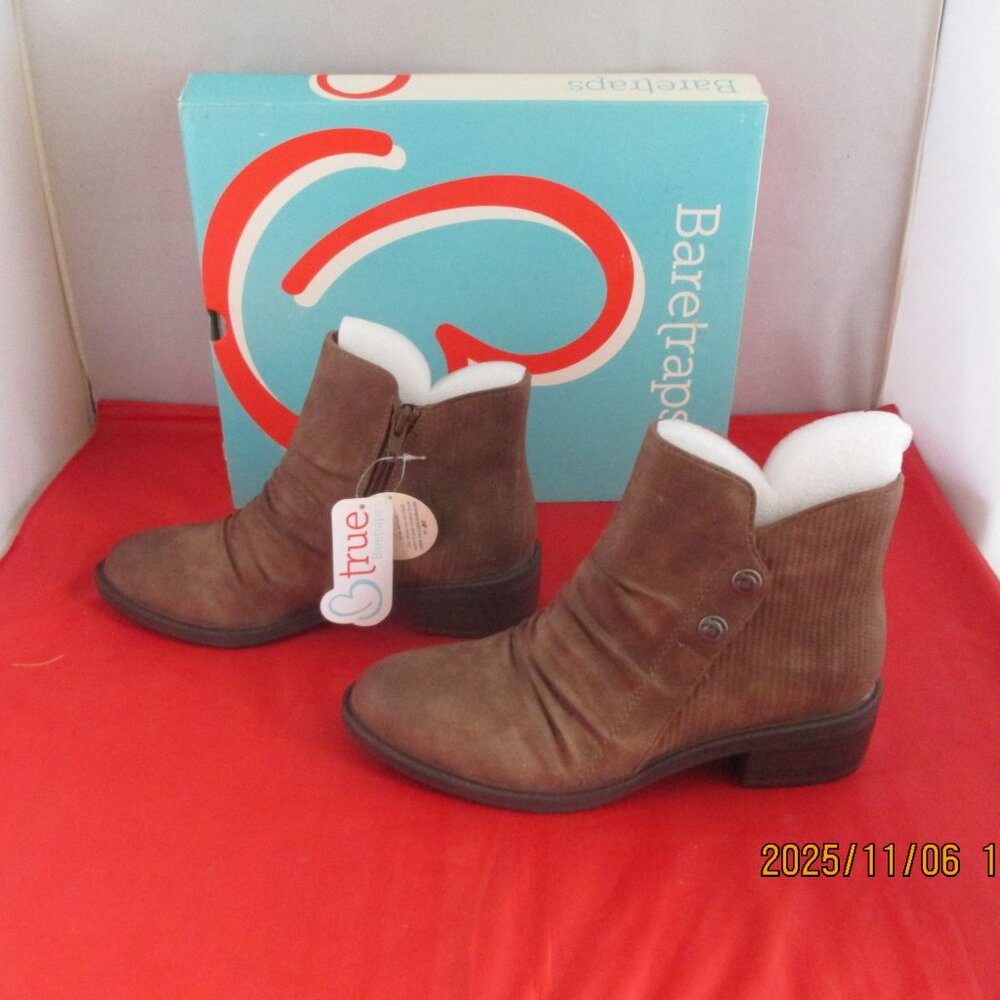 Baretraps Women's Stevie Ankle Booties $100 - US Size 6 - Dark Taupe - 1401